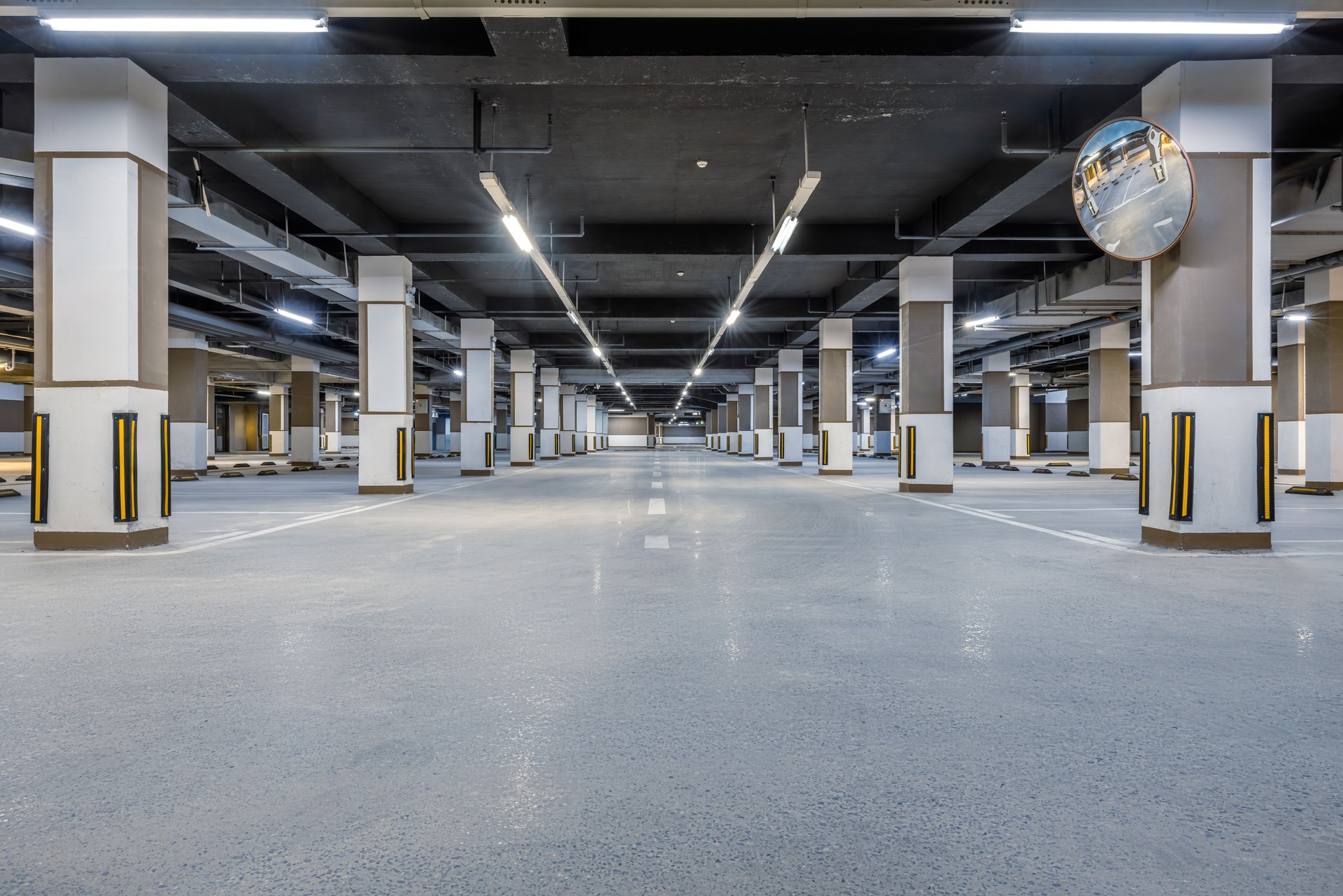 New underground parking road landscape.